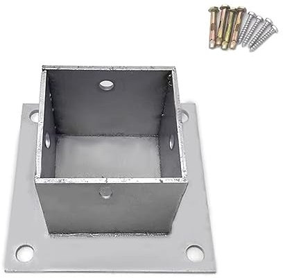 Pfostenträger Aufschraubhülse Quadratische Pfostenanker Für Die Betonmontage, Metall Pfostensockel Für Holzterrasse, Outdoor-Zaun Bodenhalterung Für Garage, Garten, Pool, Dachboden Geländer ( Size : 5