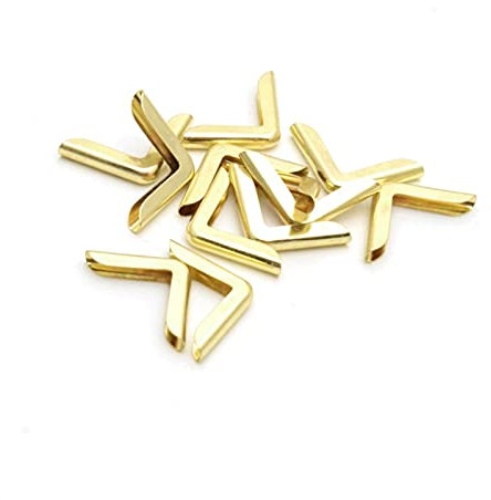 Grip Tape Bucheckenschutz, Eckendekoration, klassisch, 100 Stück, feine Seite, Buch, Scrapbooking, Alben, Menüs, Ordner, Eckenschutz (Passt zu 2,5 mm dick) (Color : Gold Tone) (Color : Gold)