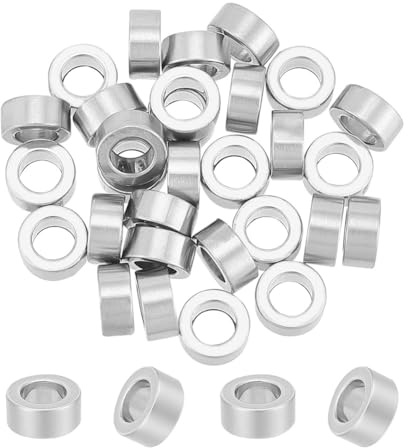 UNICRAFTALE 30 Stk 201 Edelstahl Säulenperlen Europäische Perlen Metall Perlen 6mm Großes Loch Abstandsperlen Röhrenperlen Zwischenperlen Für DIY Armbänder Schmuckherstellung Loch 6 mm