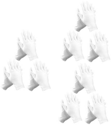 jojofuny 3er-set Elastische Handschuhe Weiß Dehnbar Für Schmuckinspektion Für Etikette Und Ladengebrauch 3 Paar X 3