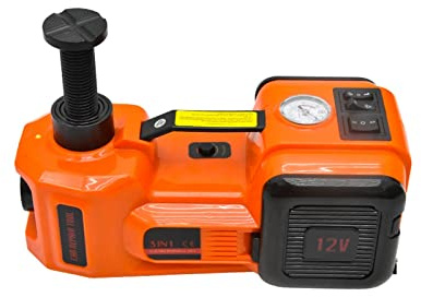 Gato hidráulico eléctrico de elevación de 5 toneladas, 45CM, gato hidráulico 3 en 1 for coche, herramienta de reparación de neumáticos portátil de 150W DC12V con bomba de inflado, martillo de luz Led