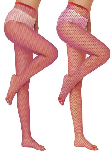 Clundoo Calze a Rete Elastiche Sexy - Collant a Vita Alta da Donna con Motivo Cranio, 2 Pezzi (Nero)