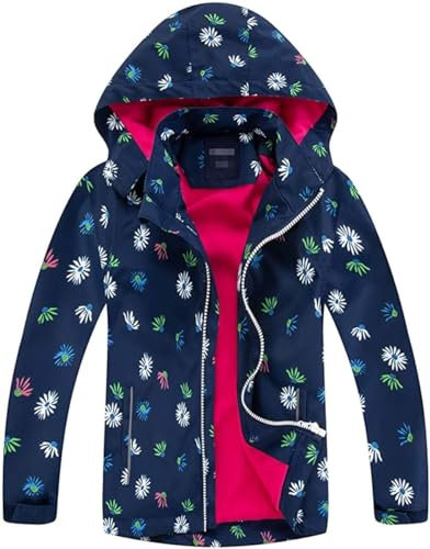 Kinder Mädchen Wasserdicht Jacke Übergangsjacke Fleecefütterung Outdoorjacke Mit Kapuze Frühlingsjacke Leichte Jacke Mädchen Kinderkleidung Mädchen