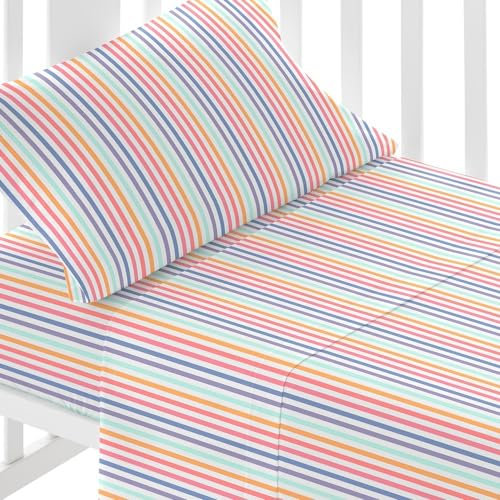 TRAMAS+ Juego Sábanas Cuna 50x80 100% algodón, Juego de sábanas para Bebe, Ropa de Cuna, Sábana Bajera, encimera y Funda de Almohada