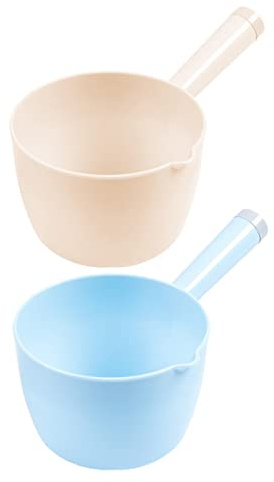 Hoement Louche à Eau en Plastique 2pcs Style Japonerie Capacité Large Design Simple et Pratique pour Arroser Fleurs et Légumes la Cuisine Maison