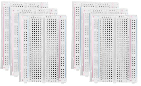 PATIKIL 6 Pcs Breadboard, Solderless Breadboard Large Breadboard 400 Tie Points Prototype PCB Bread Board Electronics Kit Plates with Aluminum Plate