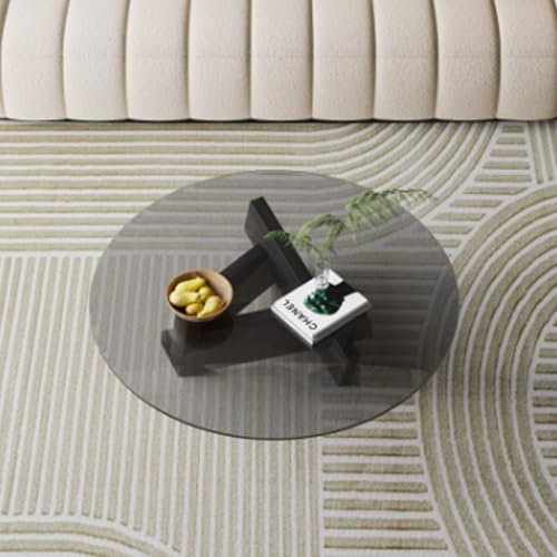 Einfacher, leichter, luxuriöser, minimalistischer, kleiner Tisch, kreativer Couchtisch, Couchtisch aus Glas, Wohnzimmer, Zuhause, kleine Wohnung,Moderner schlichter Couchtisch für kleine Wohnung(C,80C