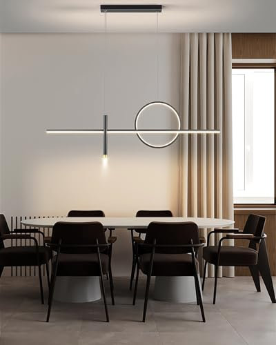 MOMOYY LED-Deckenleuchten moderne Küche Pendelleuchten, LED-Esszimmerleuchten Kücheninsel Beleuchtung moderne kreative Esszimmer Pendelleuchten mit Fernbedienung höhenverstellbar (L110 cm)