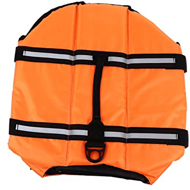 COLLBATH Schwimmweste Rettungsweste aus Stoff Haustier Reflektierenden mit Oxford Streifen Schnellverschluss in in Orange Kleinen und für Hunde und Welpen zum Schwimmen und Bootfahren