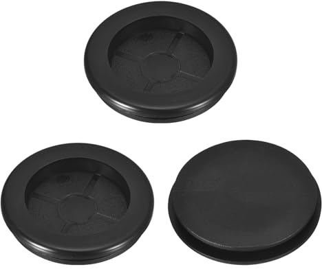sourcing map 3Pcs Rubber Grommets 2 (50mm) Drill Hole, 1-5/8 (41mm) ID Single Sided Hole Plugs Ring Gasket for Firewall Cable Wire Protecting, Black