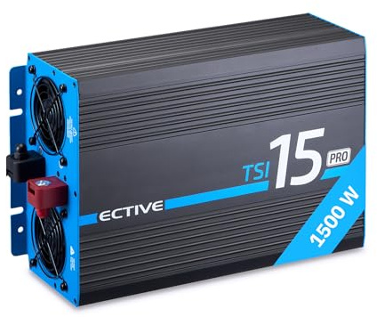 ECTIVE - Wechselrichter 12V auf 230V TSI PRO 15-15000W reine Sinuswelle - Offgrid-Spannungswandler DC/AC Strom mit USB, Überlast- & Überhitzungsschutz, NSV & USV Funktion - Inverter Stromwandler