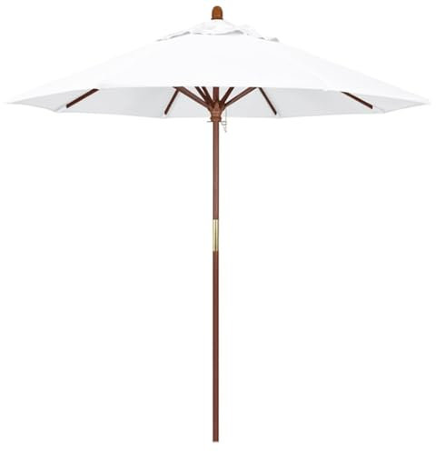 WDWDW Ombrellone da Giardino in Legno da 7/9 Piedi, ombrellone da Tavolo per Esterni con 8 Stecche, Sollevamento con carrucola, palo Staccabile, Tetto ventilato, ombrellone da Giardino Bianco