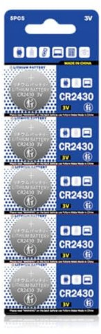 Xuanxi Lot de 5 piles bouton au lithium CR2430 CR-2430 DL2430 KL2430 KECR2430 3 V 270 mAh pour télécommandes et jouets flash