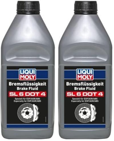 LIQUI MOLY Bremsflüssigkeit SL6 DOT 4 | 1 L | Bremsflüssigkeit | Art.-Nr.: 21168 (Packung mit 2)