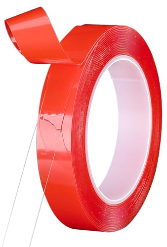 Curtain Rod Glide Tape – 15mm Wide Clear Slide Strip for Smooth & Silent Drapery, Adhesive PET Curtain Tape（15mm×3M）