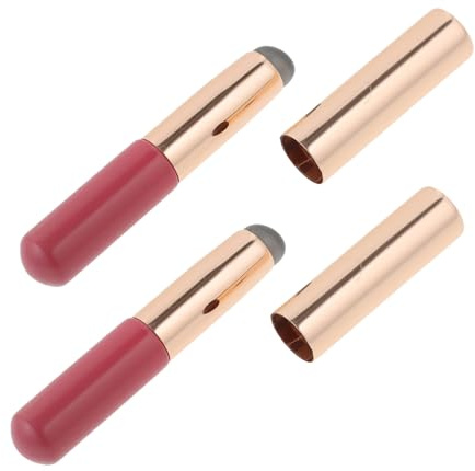 SAFIGLE Pennello per Labbra in Silicone Testa Rotonda 2 Pezzi Applicatore Preciso per Rossetto e Correttore Cappuccio Protettivo per Trucco Quotidiano