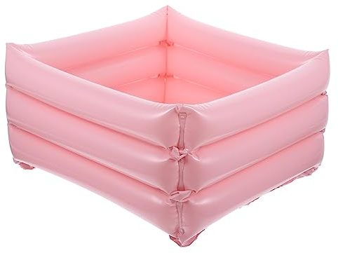 IWOWHERO Uppblåsbar Fotbad för Rengöring Portabel PVC Bassäng för Kroppstvätt Resa Hem Design med Dräneringshål för Familjer och Patienter