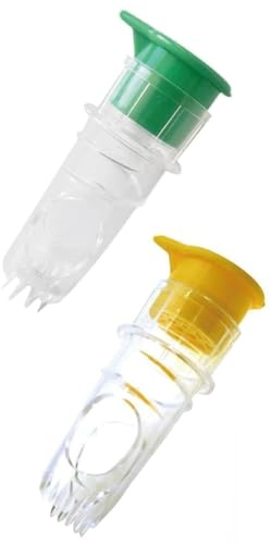 2 Pcs Hand Screw Top Lime Squeezer,Portable Manual Screw Top Lemon Juicer for Kitchen,Manual Fruit Squeezer Press,Portable Fruit Juicer,for Orange Lemon Lime Pomegranate(Green and Yellow)