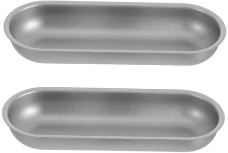 FUNNETOYU 2 piezas Molde para Pan de Perrito Caliente Antiadherente al Bandeja Alargada Resistente al Calor para Horno Molde para Bollos y Pan Francés Utensilios de Repostería