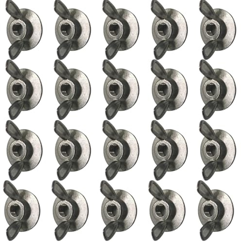 Flügelmuttern Set - Befestigungshardware Aus Stahl Mit 6 mm Gewindeschrauben - Hardware-Muttern,Für Instandsetzung Von Haushalt, Kraftfahrzeuge, Möbeln, Für Erwachsene, Männer Und