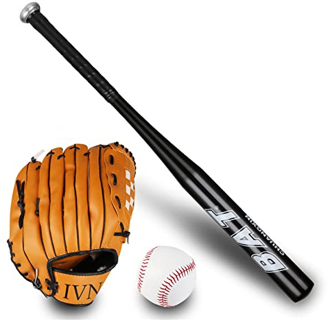 Set da baseball per ragazzi e bambini, mazza in lega di alluminio, guanto da lancio a destra, palla morbida con borsa a tracolla per giovani principianti e giocatori, pratico kit di attrezzi regalo