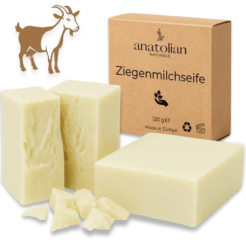 Ziegenmilchseife ANATOLIAN NATURALS 120g – Natürliche Pflege für empfindliche Haut, Haar- Körper- und Gesichtsseife, feuchtigkeitsspendend und beruhigend (2)