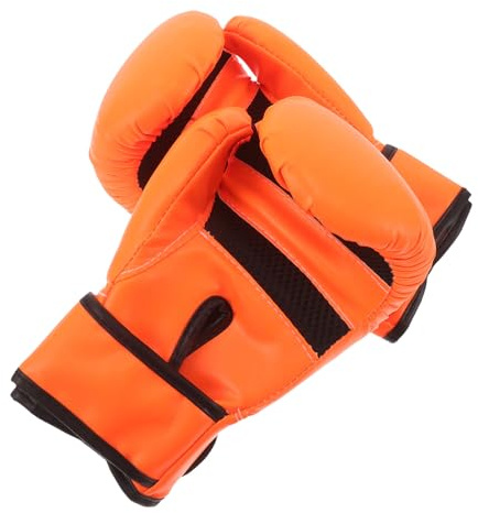 FOMIYES Guantoni da Boxe per 8Oz Arancioni Imbottitura in Schiuma Guanti da Kickboxing e Sparring Mma per Ragazzi Adatti per Allenamento Arti Marziali e Sacco da Boxe