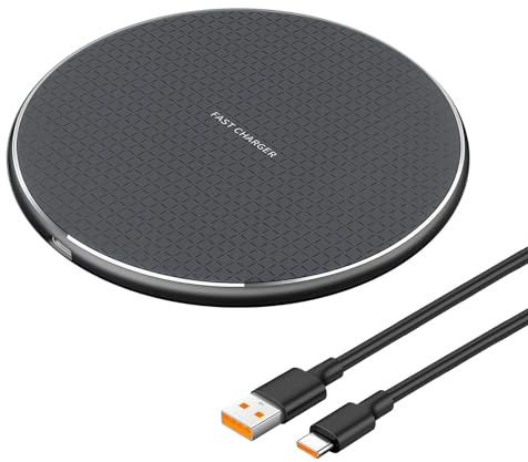 35W Kabelloses Ladegerät Qi Induktive Ladestation, Wireless Charger Schnellladegerät mit LED Anzeige, Metall Ladepad für iPhone 16/15/14/13/12/11 Pro Max, Galaxy S24/S23/S22/S21, Pods 4/3