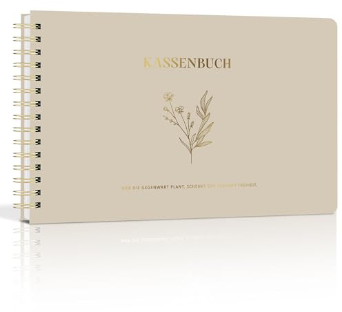 BIROYAL Kassenbuch A5, Übersichtlich & Logisch Strukturiert, Khaki | 120 Seiten Haushaltsbuch mit 120g Stabiles Papier, Ausreichend Platz für Einnahmen & Ausgaben, Ideal für Kleinunternehmer