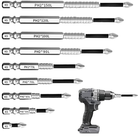 9 Pcs Magnetic D80 Pro Anti-Slip Screwdriver Bit Set fit Drill Models