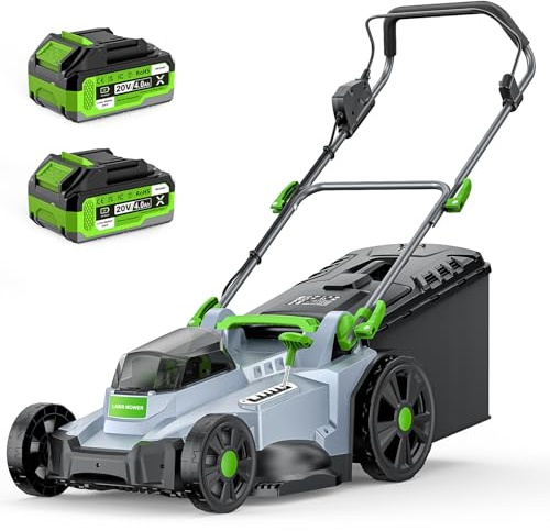 ETOOLAB Akku-Rasenmäher 40V(2X20V), 43cm Schnittbreite, bis 500 m², Brushless, Mulch-Kit, 50L Fangkorb, 6 Schnitthöhen, 25-75 mm Schnitthöhe, 2X 4,0 Ah Akkus+Ladegerät