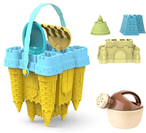 PLCPDM Sandeimer, Strandspielzeug für Kinder, Outdoor, Schloss, Skulptur, Form für Jungen, Mädchen, Strand, Meer, Schnee, Spielset, Eimerspielzeug für Kinder Freien