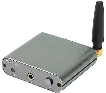 Naroote Récepteur Bluetooth 5.2, Adaptateur de Musique à Faible Latence pour Haut-parleurs avec Support Coaxial Optique AUX, Batterie Plug and Play 500mAh