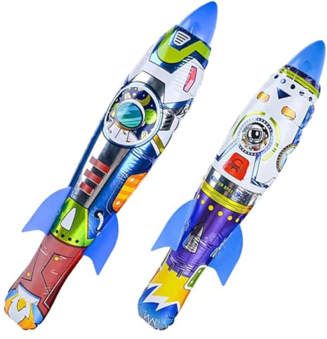Toddmomy Giocattoli Gonfiabili per 2, da Esterno in Plastico e Film di Alluminio, Giocattolo da Lancio per Feste a Tema Aviazione e Giochi All'aperto