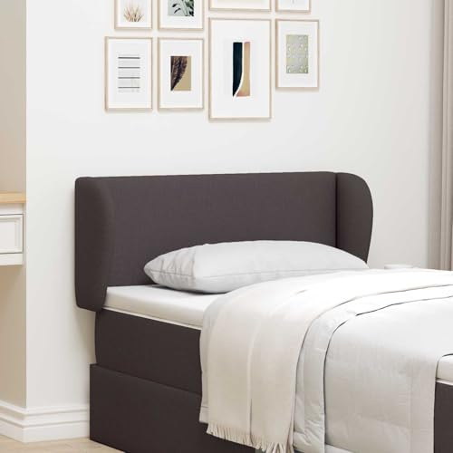 LoogCape Kopfteil Ohr Braun 40 x 23 x 6 cm Stoff gepolstert Wandkissen Schlafzimmer Deko Stütze Rückenteil Bezug