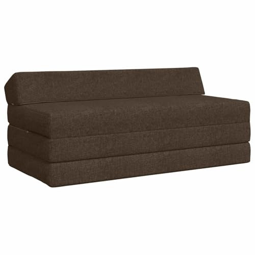 Traylux Fällbar soffa, säng, brungrått, 120 x 60 x 49 cm, tyg med 2-i-1-funktion, bäddsoffa och lounge, stoppade möbler för vardagsrum, gästrum och kontor, med förvaringsutrymme och avtagbart överdrag