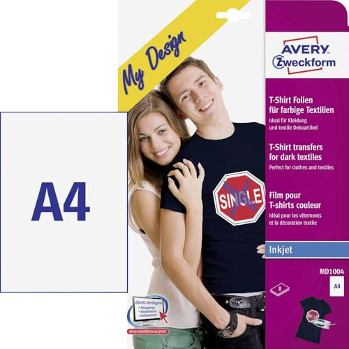 Avery Zweckform Textilfolien für farbige Textilien 210x297 mm 8 Blatt