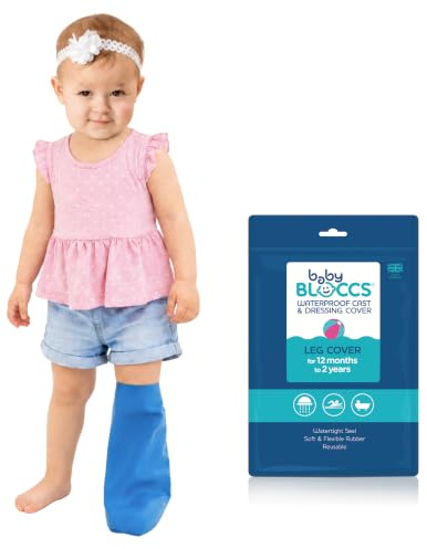 Bloccs – Wasserdichter Beinprotektor für Gipsverbände - Baby (12-24 Monate) – Wiederverwendbarer Schutz für Dusche, Bad und Schwimmen – XS