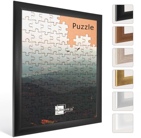 Bildershop-24 Puzzlerahmen Bilderrahmen Valencia 60X80cm Schwarz (matt) für ca. 1000-1500 Teile Rahmen