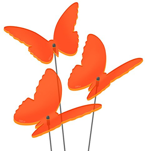 SUNPLAY Sonnenfänger Schmetterlinge Maddy in ORANGE, 3 Stück je 10 cm Durchmesser im Set + 35 cm Schwingstäbe