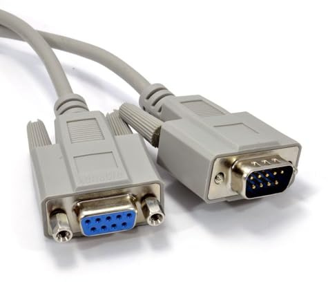 Serial RS232 Extensión Cable DB9M a F 9 Pines Masculino a Femenino 2 m Beige [2 metros/2m]