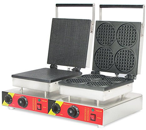 CGOLDENWALL NP-579 Commercial Ice Cream Waffle Cone Machine 2 in 1 Heart Shape Waffle Iron Stove Electric Non-stick Waffle Toaster Waffle Baker Belgian Waffle Maker (220V)