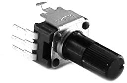 ALPS RK09K1130A5R PCB Potentiometer für Printmontage, 10K lin, stehend, H 20mm, 6mm Achse geriffelt, ALPS Serie RK09K/RK09D