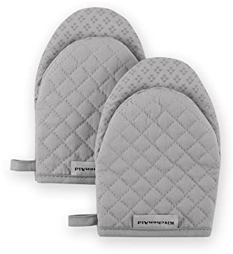 KitchenAid Asteroid Mini-Ofenhandschuh-Set, 14 x 20,3 cm, Grau, 2-teilig