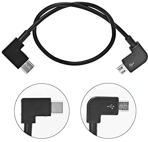 Dilwe Datenübertragungskabel, 29cm, USB Typ C auf Micro-USB Typ B, Kompatibel mit Pro/Mavic Mini/Spark/Phantom 3/ Phantom 4 Drone(typ C auf Micro-USB)