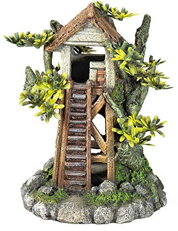 Nobby Aqua Ornaments BAUMHAUS mit Pflanzen, 12,2 x 9,2 x 15,5 cm, 1 Stück