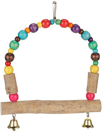Vogel Papagei Spielzeug, Holz Vögel Schaukel Spielzeug Hängende Käfig Hängematte Schaukel Spielzeug Holz Barsch Kauspielzeug für kleine Papageien Conures kleine Sittiche NymphensitticheSchaukeln