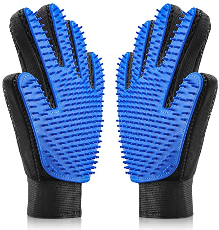 USION Pet Dog Cat Grooming Glove 2 Pack, [Upgraded 259 Pins] Pet Hair Remover