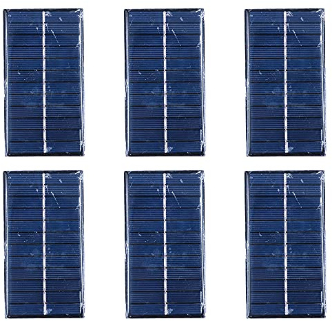 6er-Pack ZONADAH 1W 6V Mini-Solarpanel-Kit, Batterieladegerät, Heimwerkerhaus, Wissenschaftsschulprojekte, Camping, Angeln, Wandern Outdoor-Garten Led-Licht-Ladewerkzeuge