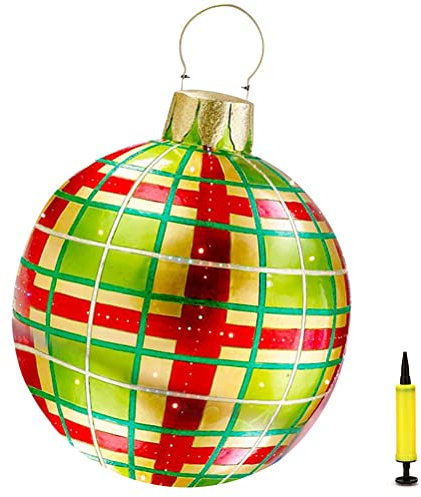 KKPLZZ Decorazione Gonfiabile Gigante di Natale - Palla Esterna da 60cm per Festa e Ornamento